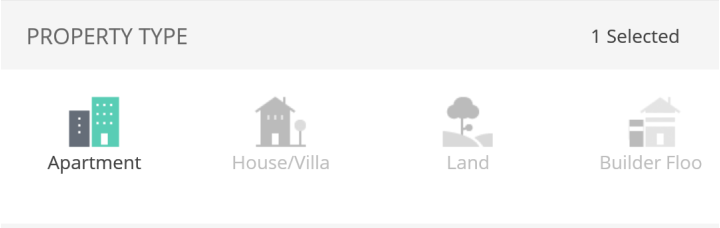 Old property-type control as a horizontal scroll that hides options past the edge.
