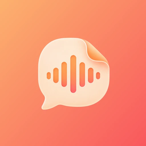 Spoke app icon: a porcelain speech bubble with a coral voice mark.